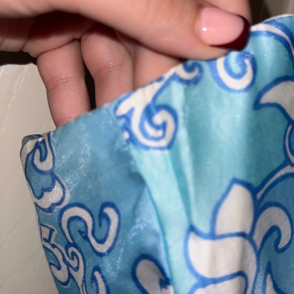 Lilly Pulitzer Strapless Blue and White Silk blend Dress 10 formal wedding - Picture 12 of 13